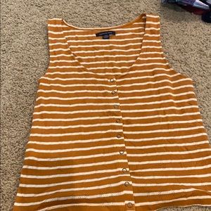 AE button up striped tank